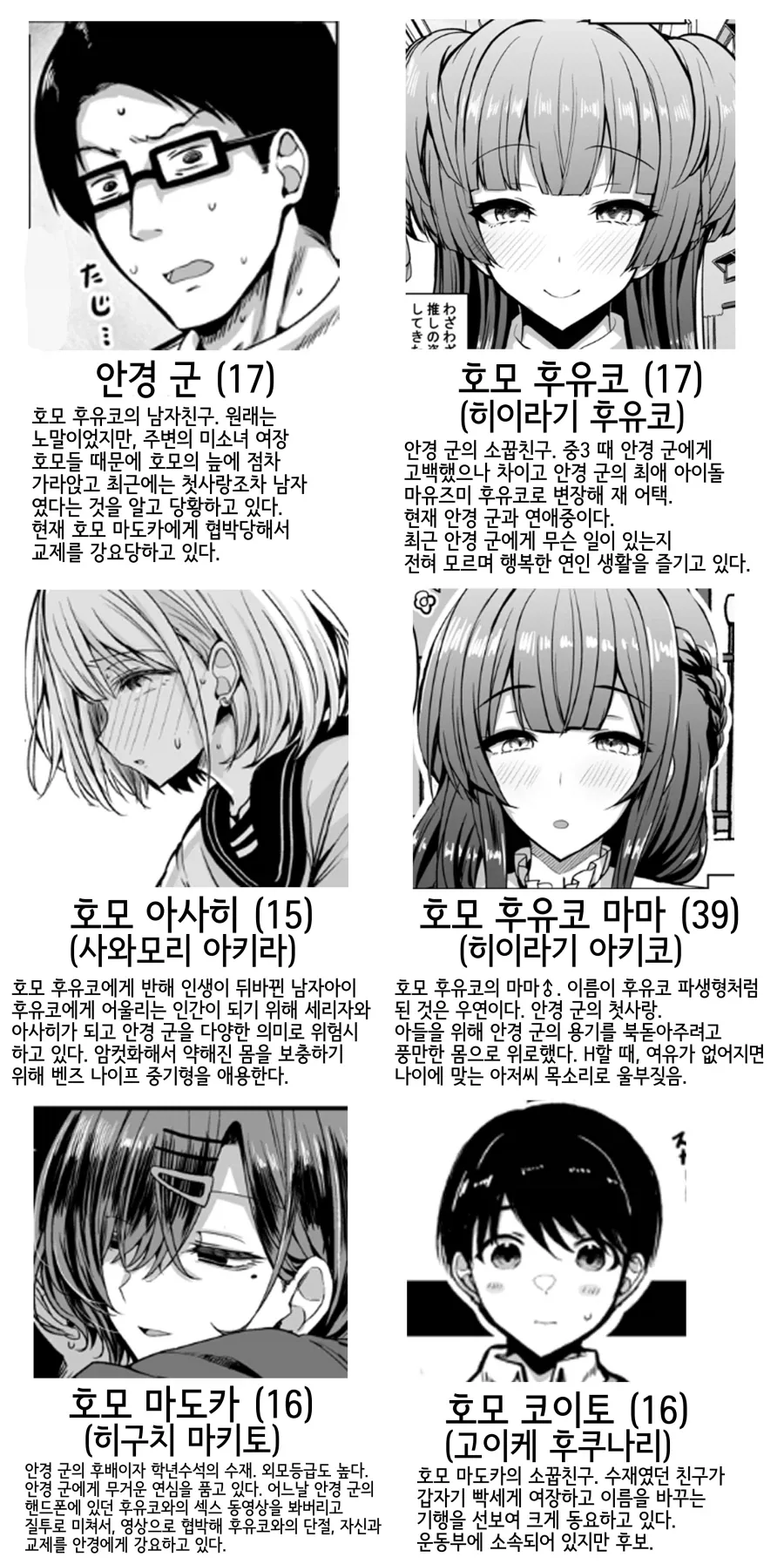 호모 NTR 만화 등장인물 소개_1.webp