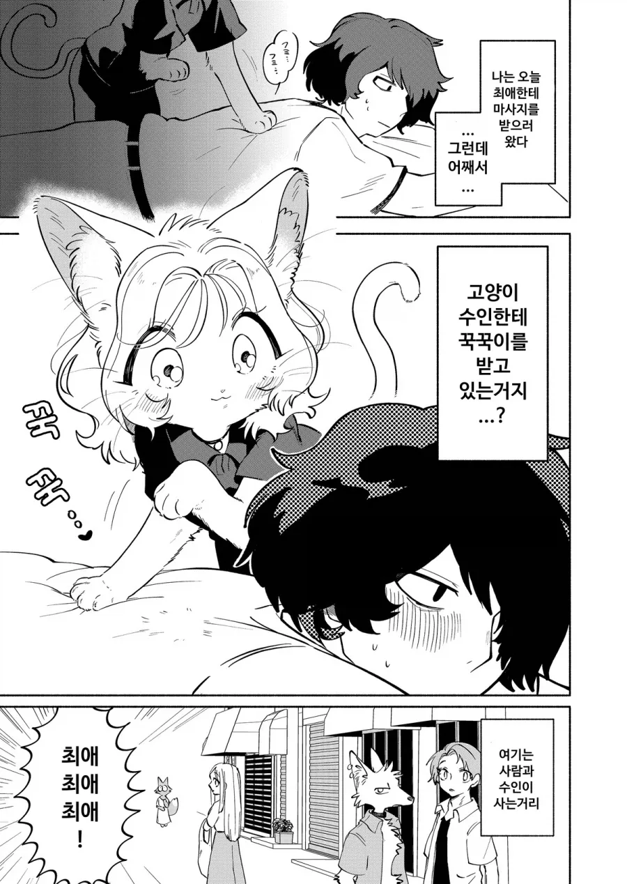 고양이에게 마사지 받는 만화_1.webp
