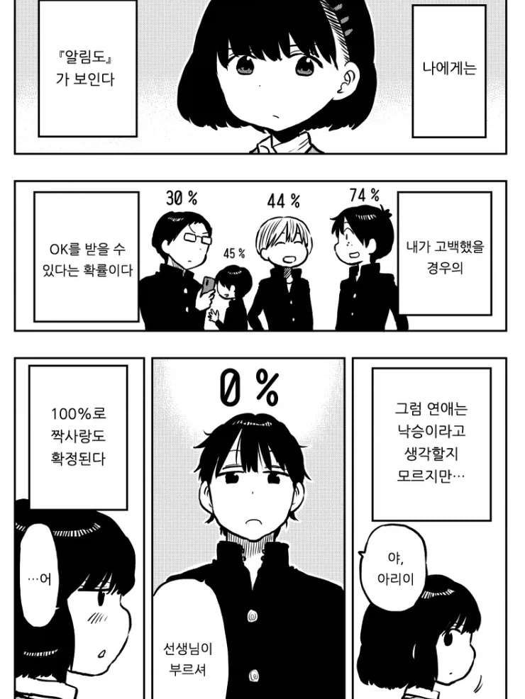 고백 성공률이 보이는 여자아이.manga