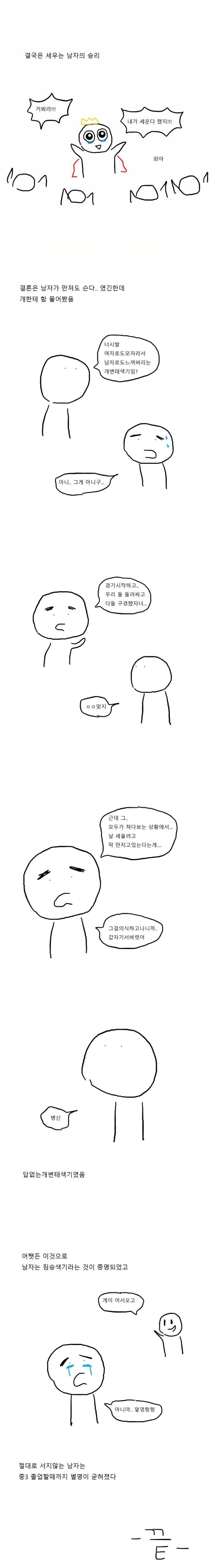 중딩때 남자가 남자 만져도 서는지 내기 했던 썰.manhwa - 이미지 4