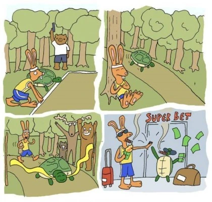 토끼와 거북이가 모두 승리하는 만화