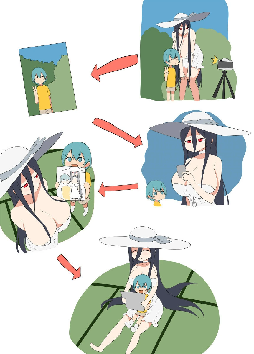 키 큰 눈나랑 사진 찍는.manhwa
