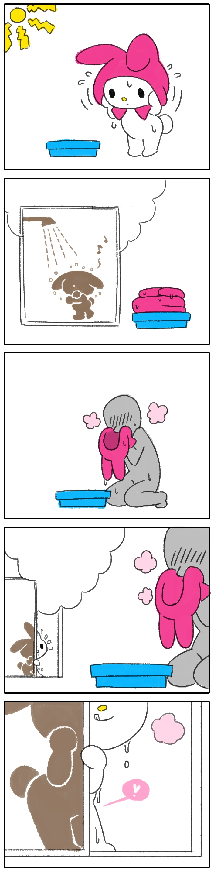 귀여운 토끼 소녀가 큥큥 하는 만화