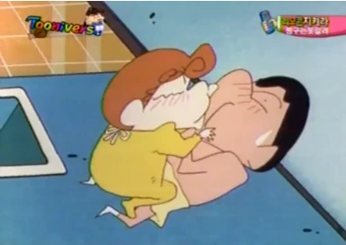 [짱구는못말려]뽀뽀하는 남매