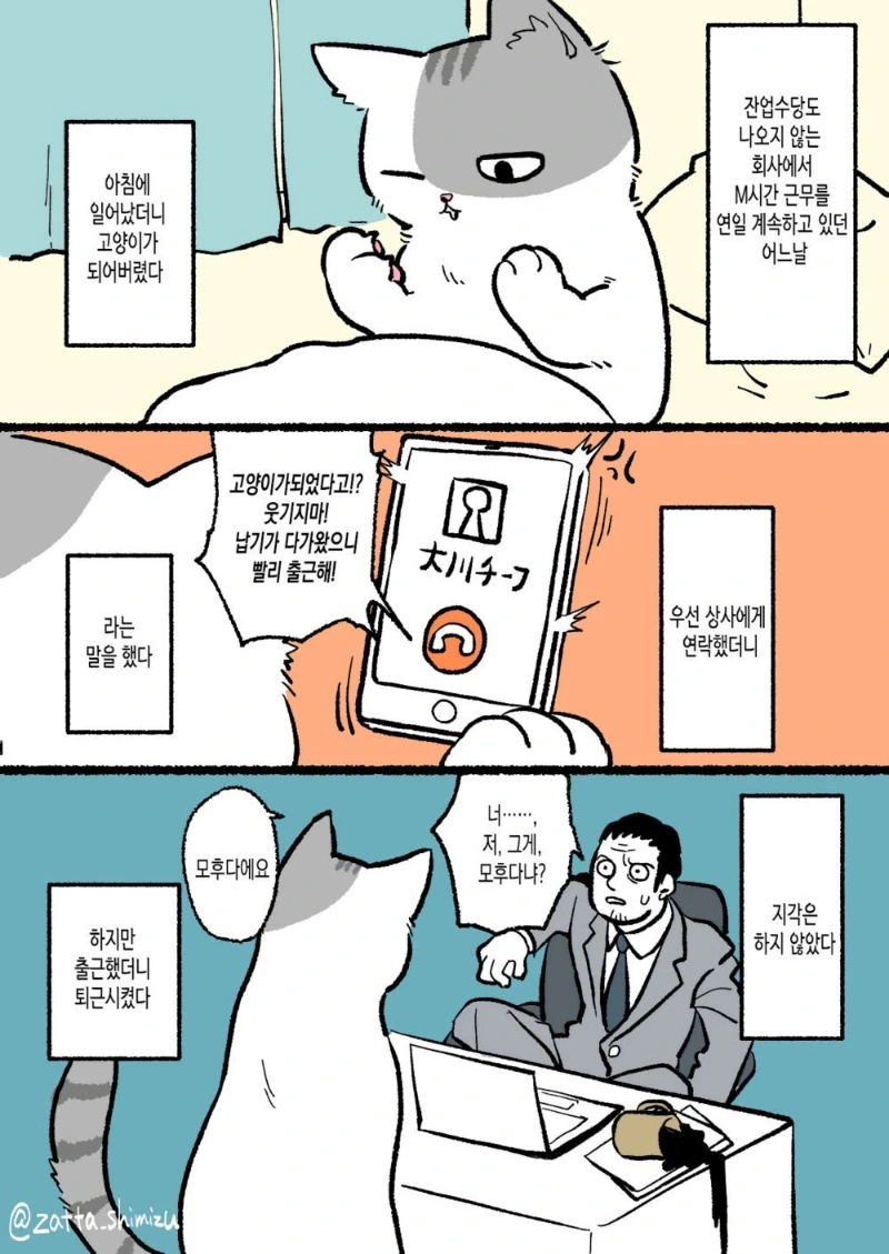 고양이가 돼버린 직장인 만화