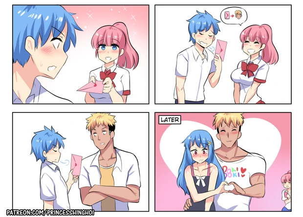 친구의 부탁으로 러브레터를 대신 전해주다가 눈 맞은 만화.manwha