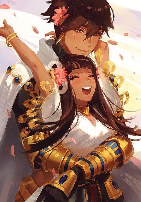 Fate)삼촌맨과 네페르타리가 꽁냥대는 만화