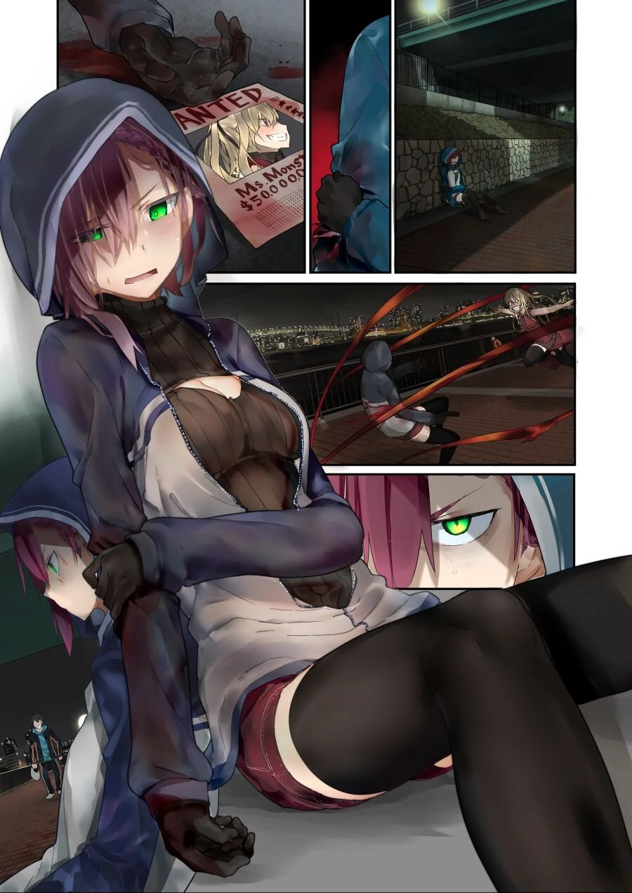 다친 여자아이를 도와주는 만화.manga