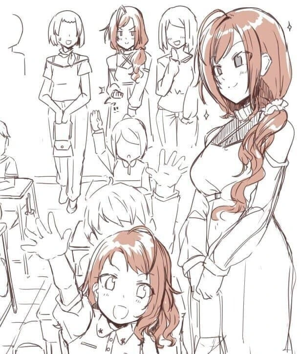 @) 참관 수업에서 자기 딸이 잘하니까 기분 좋은 나츠하.manga