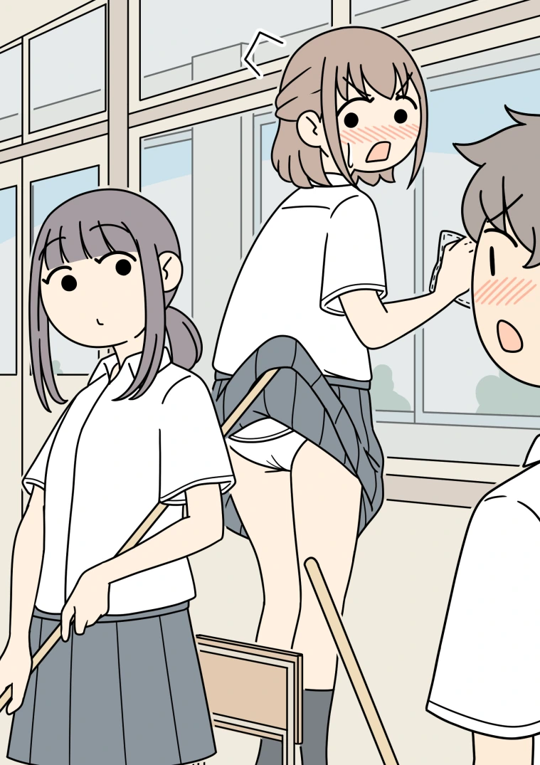 청소하는 여자아이 만화.manwha