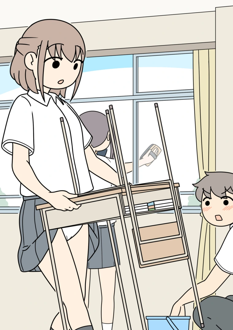 청소하는 여자아이 만화.manwha - 이미지 2