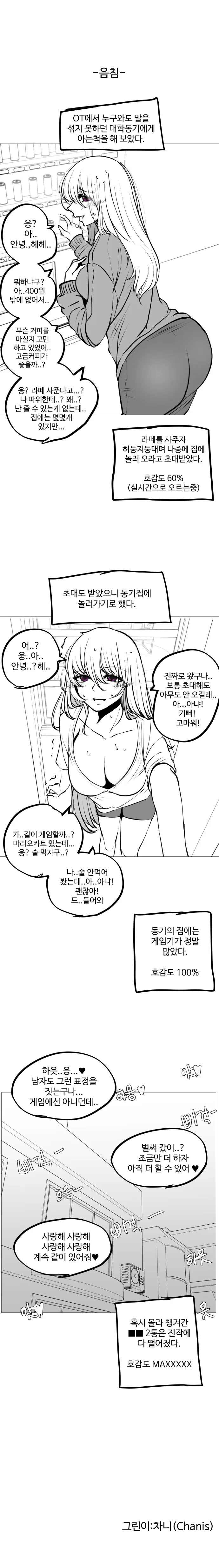 ㅇㅎ) 호감도에 따른 그녀들의 변화(음침녀).manhwa