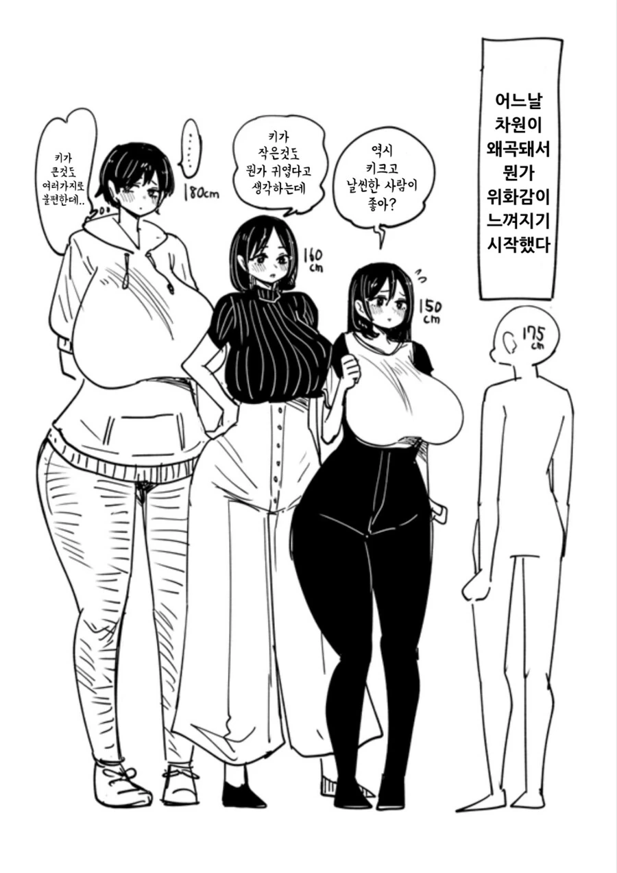 차원왜곡으로 쭉빵 글래머가 된 여자들.manga