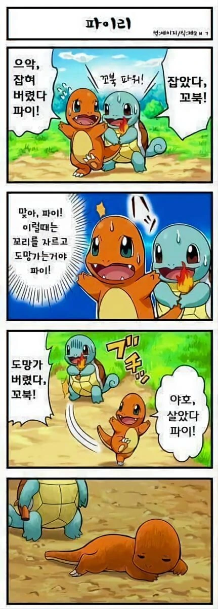 파이리와 꼬부기 만화