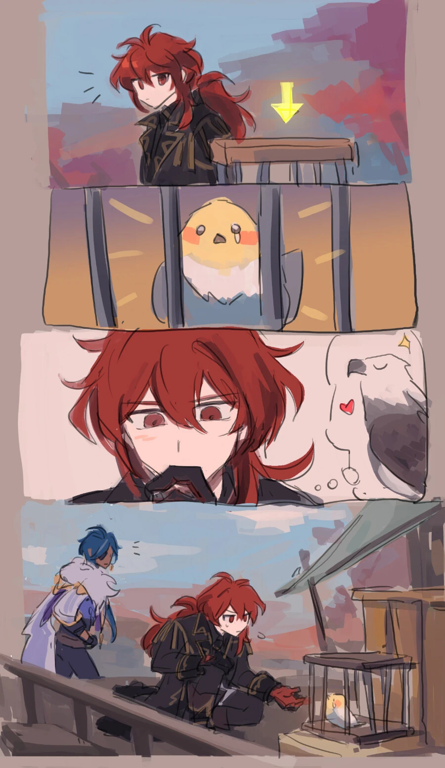 원신) 다이루크가 새 키우려는 만화.manga