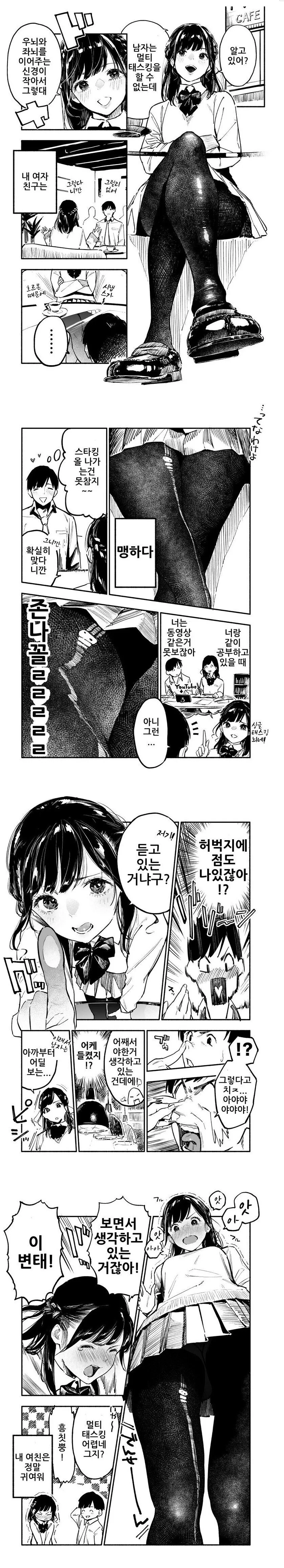 멀티태스킹을 설명하는 여자친구.Manhwa