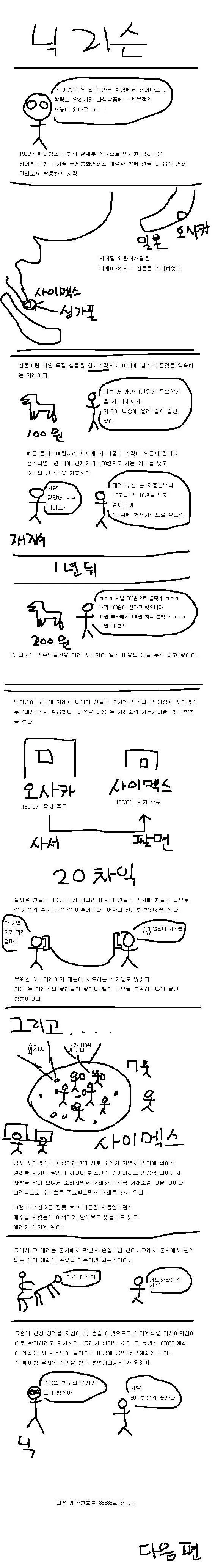 일본 대지진으로 200년 전통 은행이 파산하는 만화