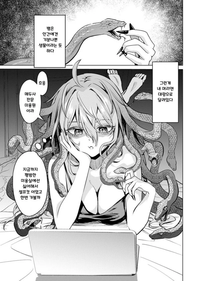 음침 히키코모리 메두사가 이발하다 일약 스타가 되는 만화