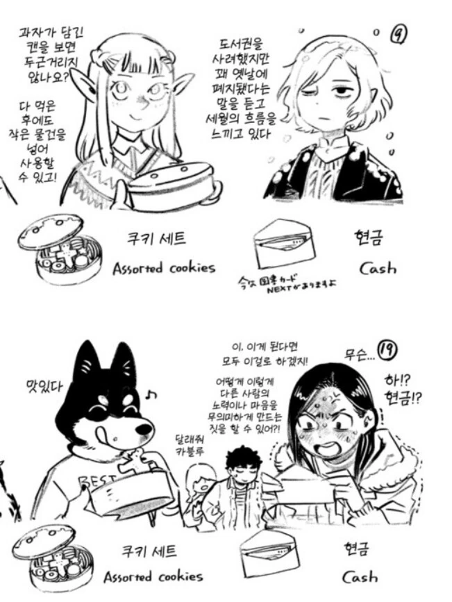 던전밥)선물교환에 현금은 최악