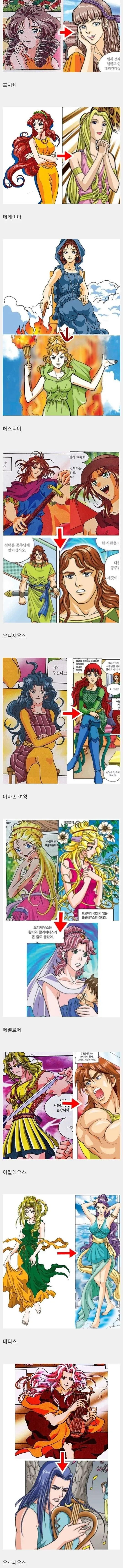만화 그리스로마신화 작가 바뀌기 전 후 비교.jpg - 이미지 2