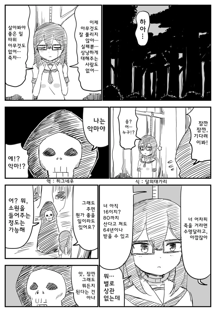 무서운 악마와 계약하는 여학생 Manhwa.