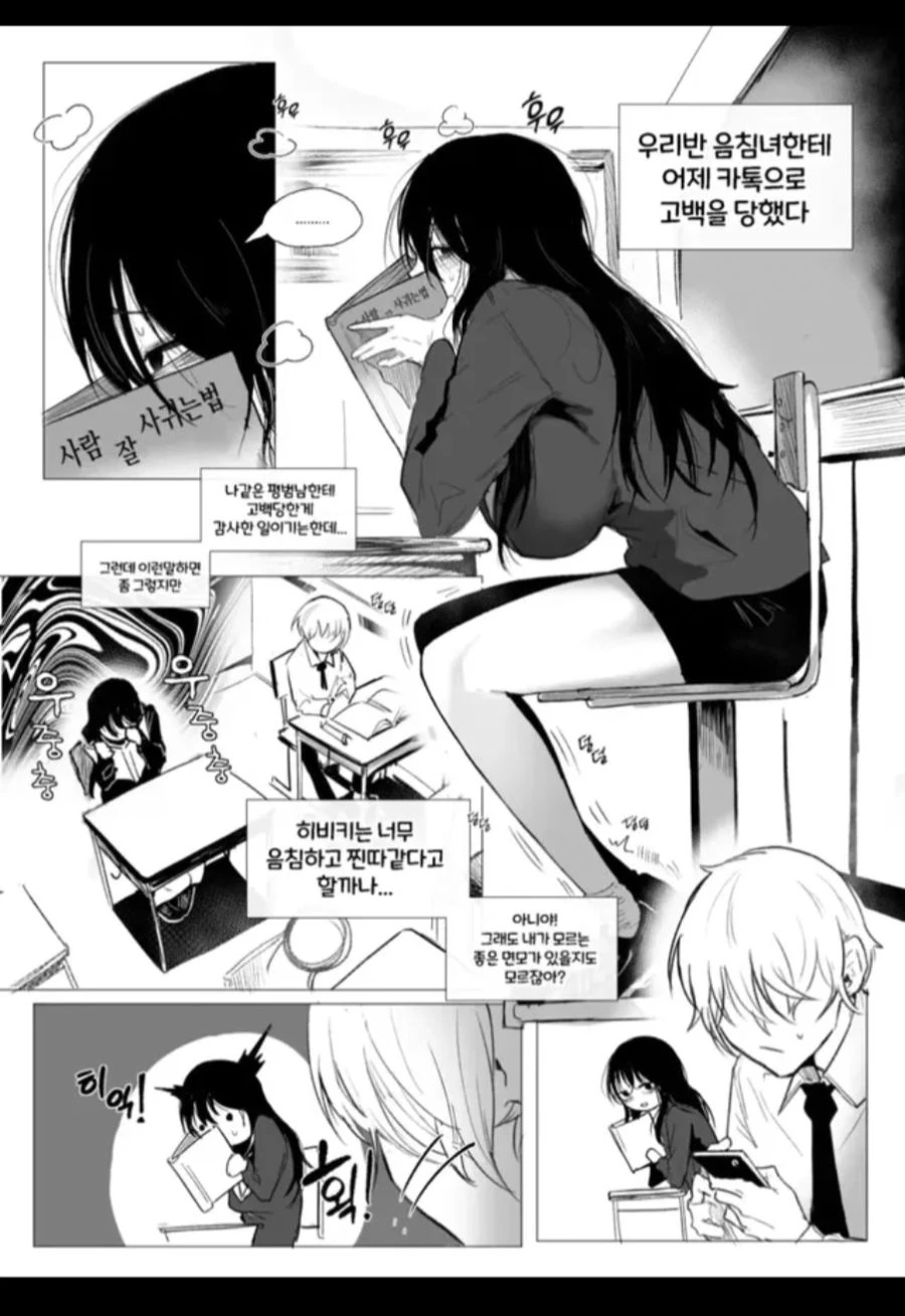 ㅎㅂ, 순애)음침녀와 찐따남이 만나는 만화manhwa