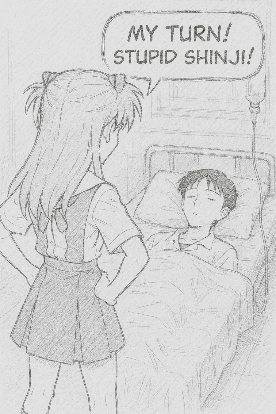 에바) 아스카에게 보복당하는 만화