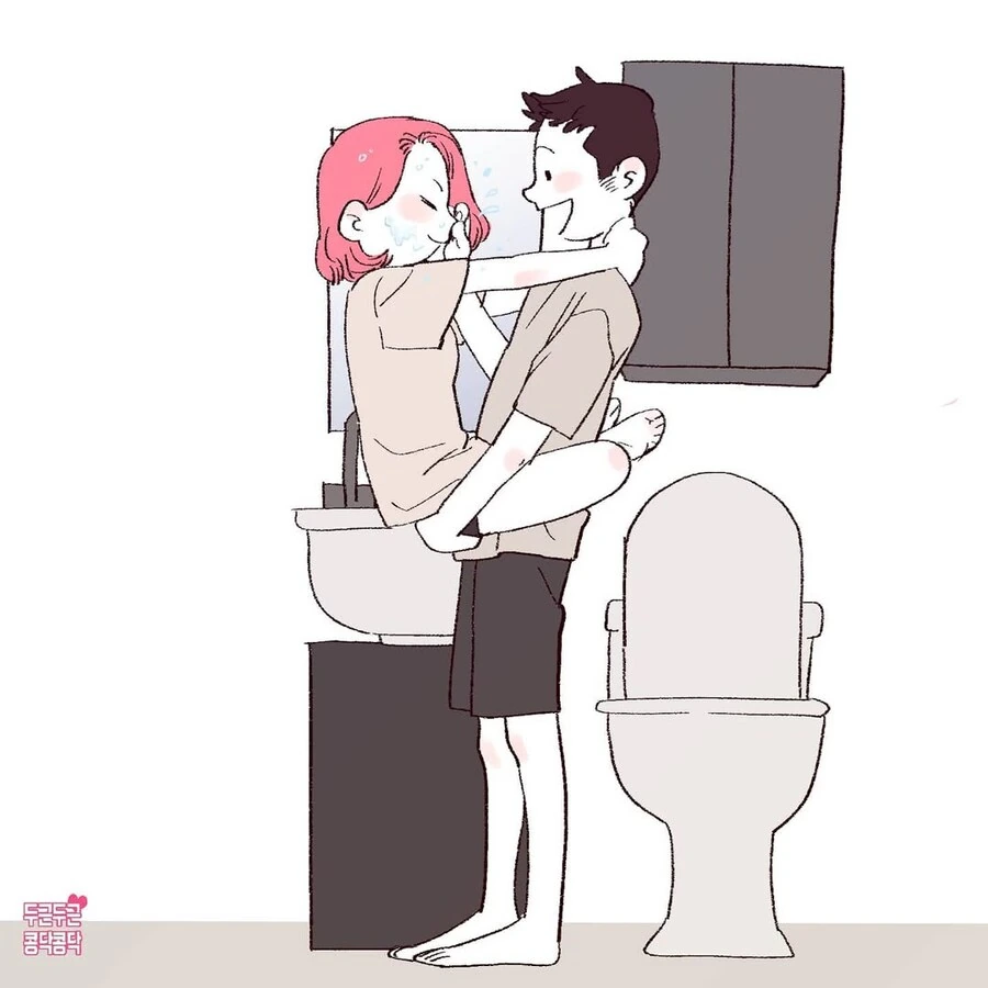 하루종일 붙어있는 커플 만화 - 이미지 2