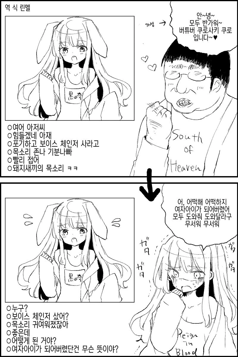 버미육 아저씨가 진짜 미소녀가 되는 만화