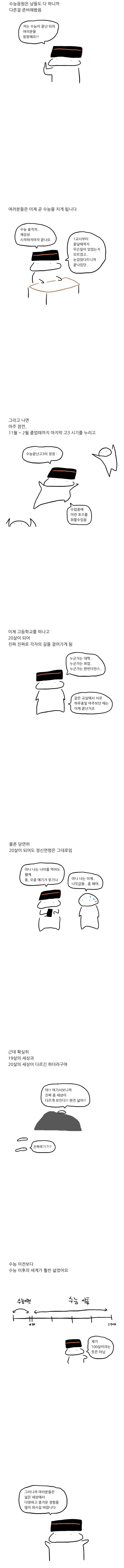 수능 끝난 사람을 응원하는 만화