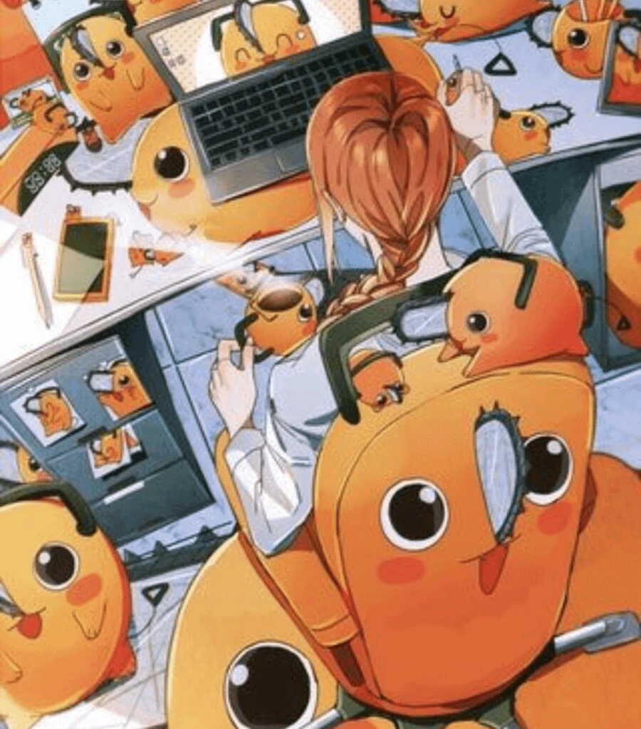 체인소맨) 포치타 좋아하는 티 안내는 마키마씨.manga