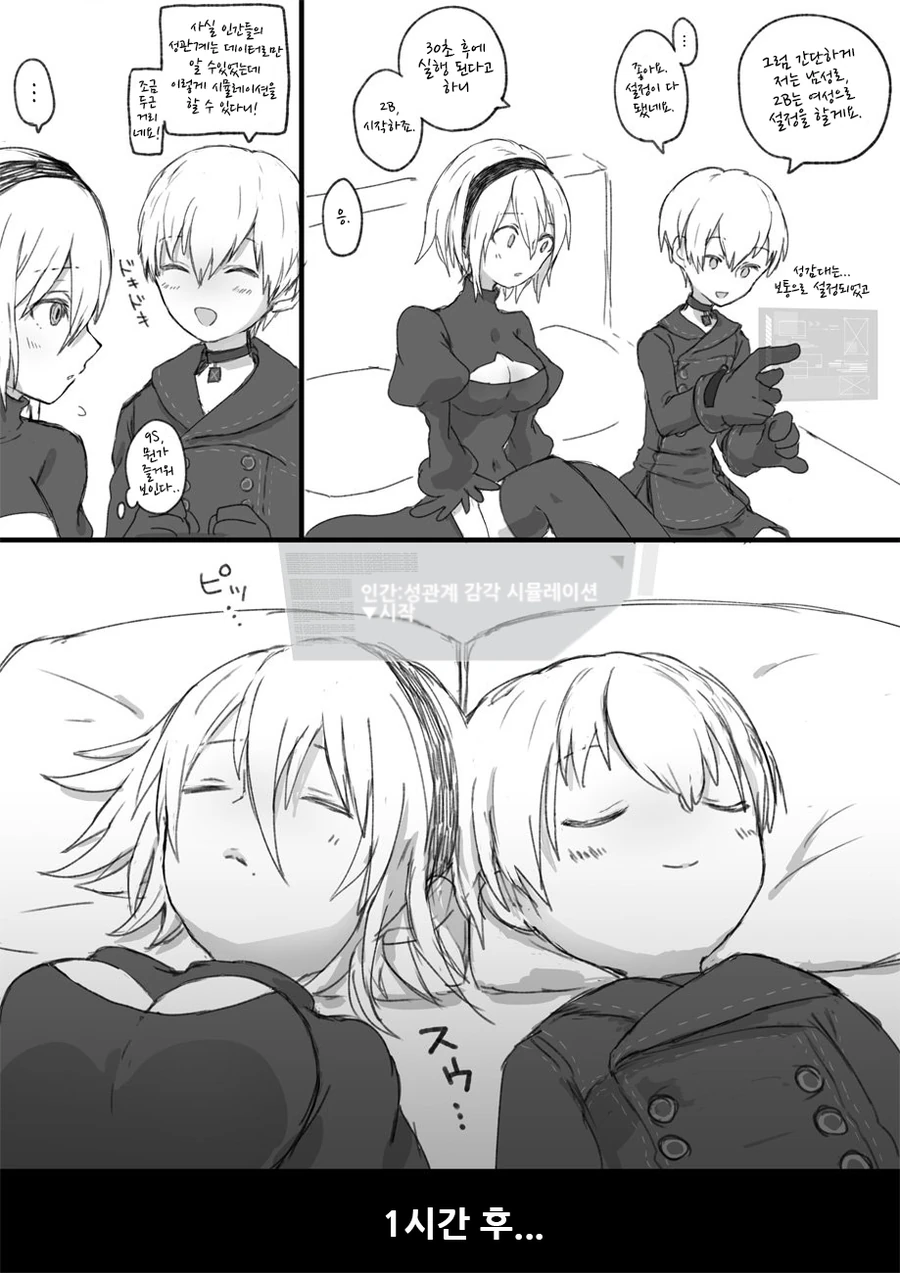 ㅅㄱㄱ를 시뮬레이션 해보는 2B와 9S.manga