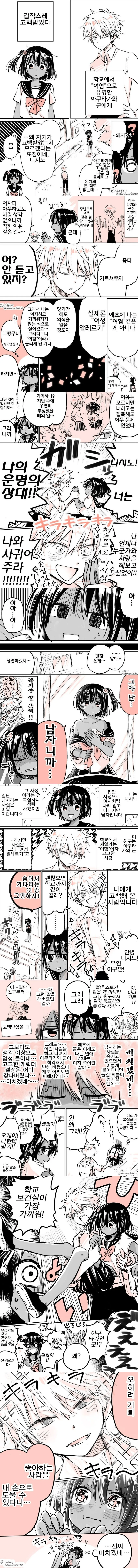 여성 알레르기가 있는 남자에게 고백받은 만화