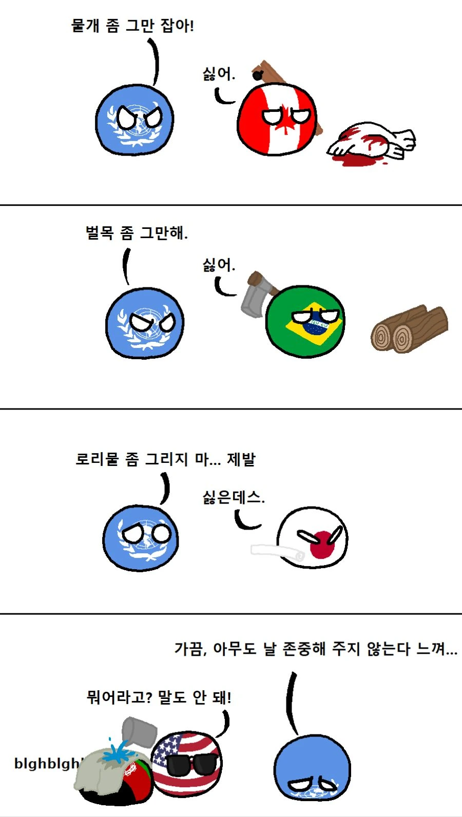 폴란드볼)아무도 자신을 존중해주지 않아 슬픈 유엔.manga