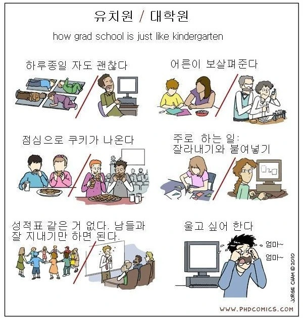 유치원과 대학원의 공통점