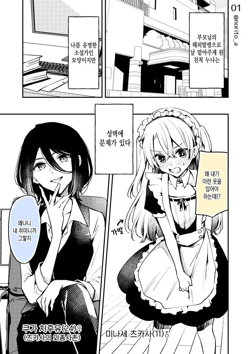 친척 누나에게 여장 당해 여자아이가 되어버리는 소년의 이야기.manhwa