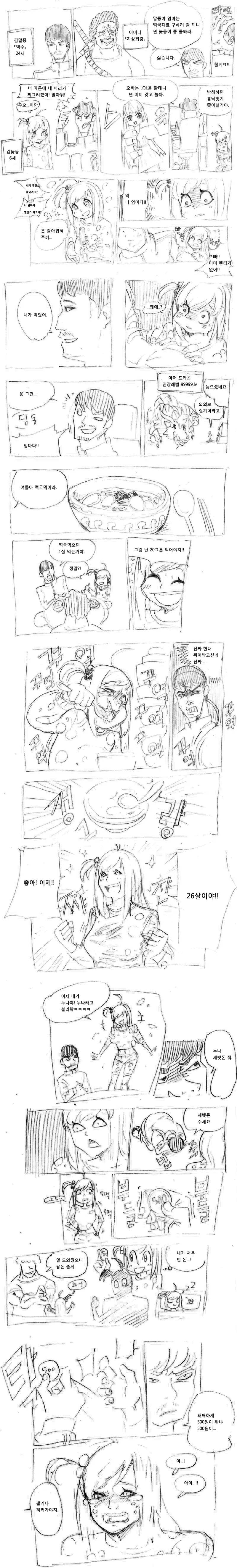 여동생한테 새뱃돈 받는 만화