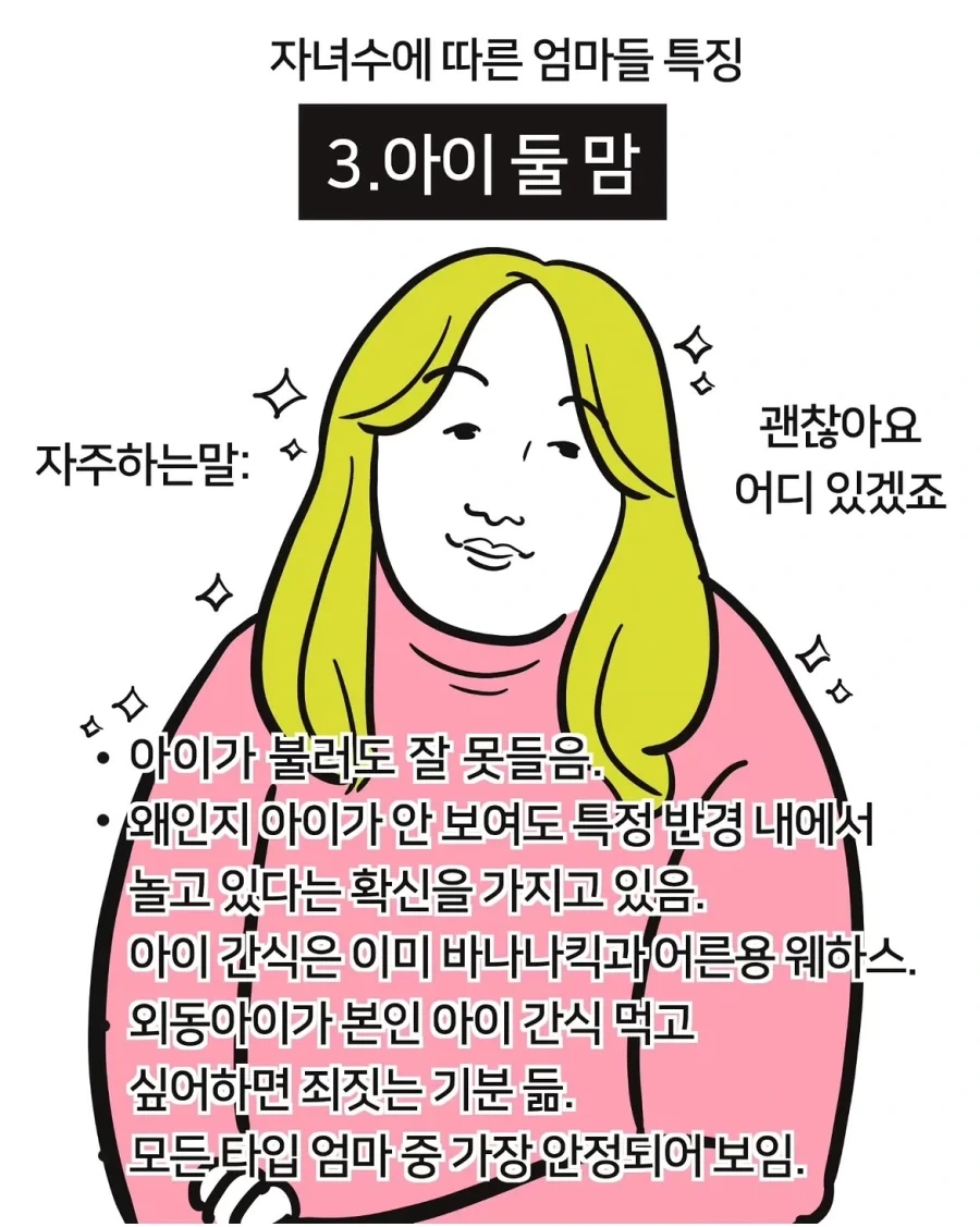 자녀 수에 따른 엄마들 특징.manwha - 이미지 3