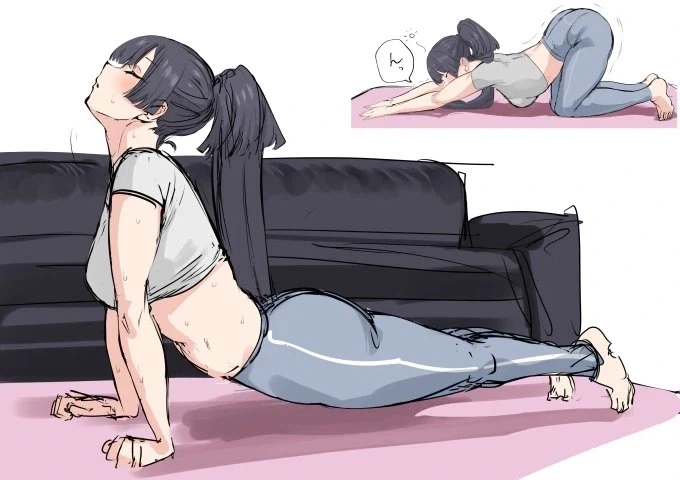@) 스트레칭하는 후유코.jpg