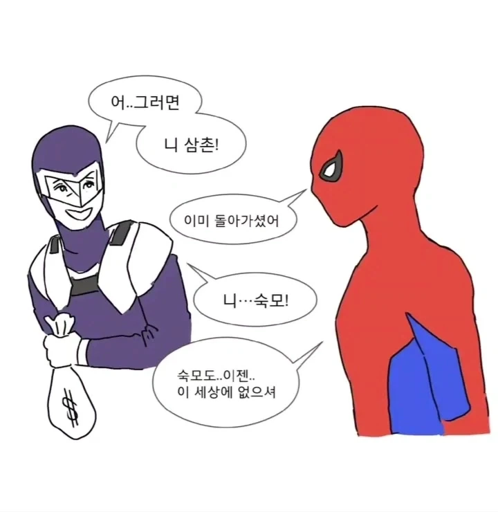 불행의 아이콘 스파이더맨을 위로하는 부메랑 만화.manwha - 이미지 2