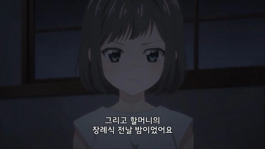 장례식날 할머니의 관을 열어보는 만화