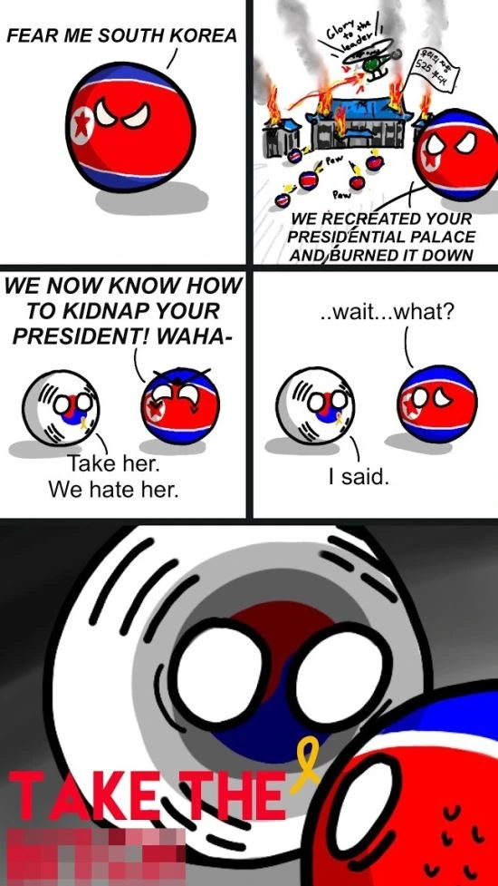 [ㄹ혜/폴란드볼] 북한이 한국 도발하는 만화