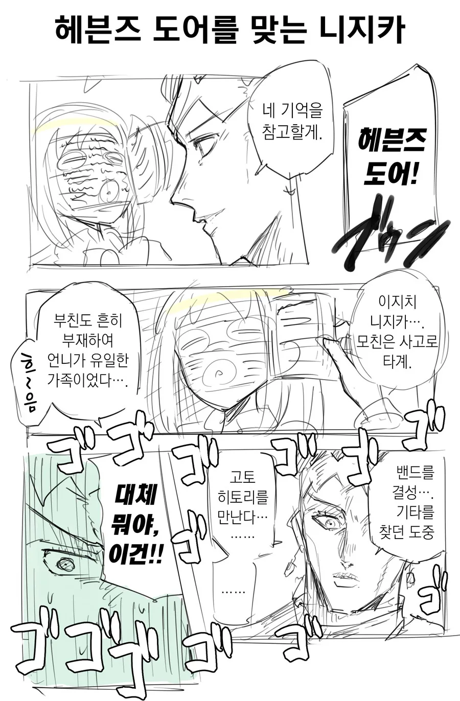 봇치더락) 니지카가 헤븐즈 도어에 맞는.manhwa