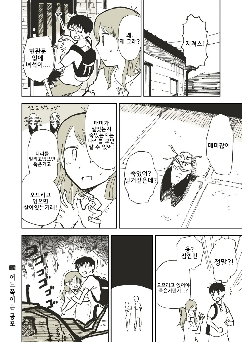 매미 시체 발견하는 만화.manga