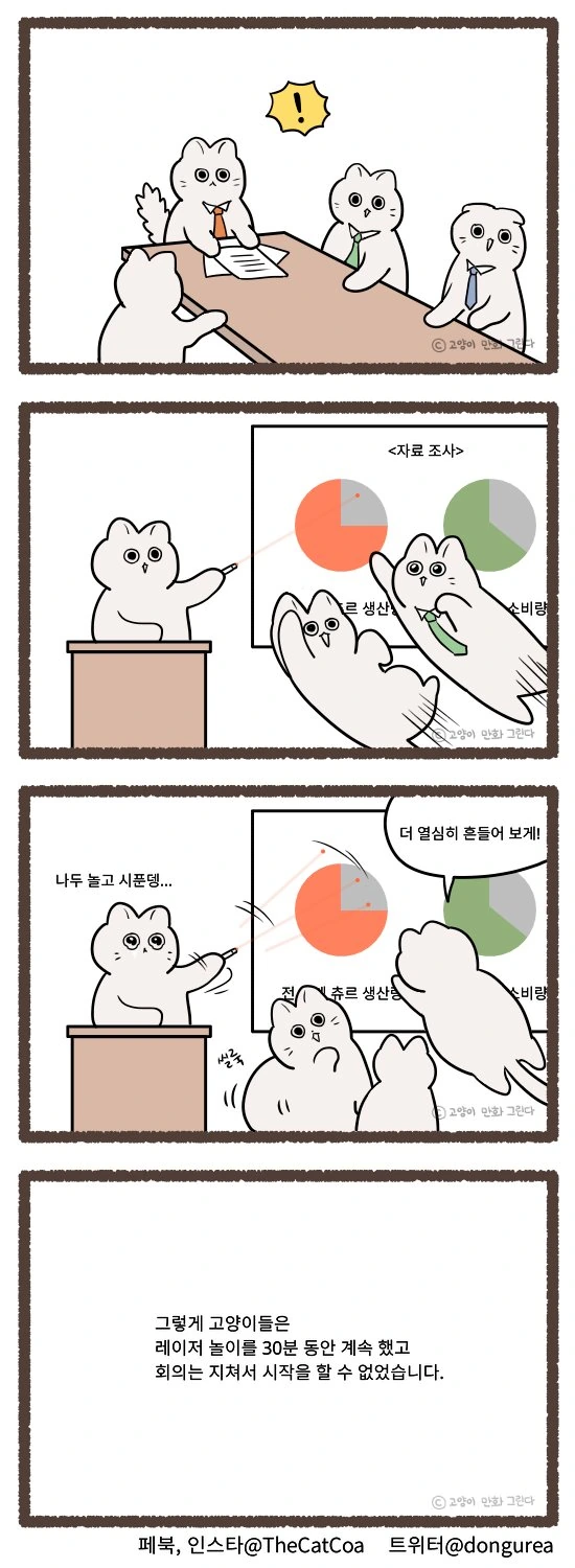 고양이들끼리 회사에서 회의하는.manhwa - 이미지 2