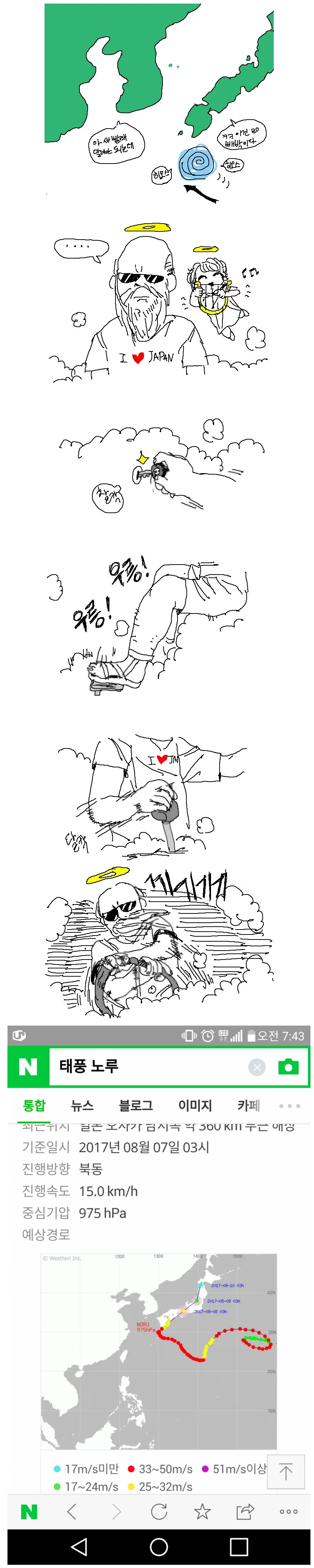 한미일 모두 예상 못했던 일본 좋아하는 노루의 행동.manhwa
