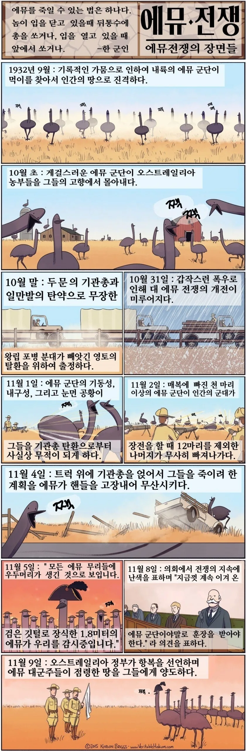 호주군의 자존심을 무너뜨린 에뮤전쟁.manga
