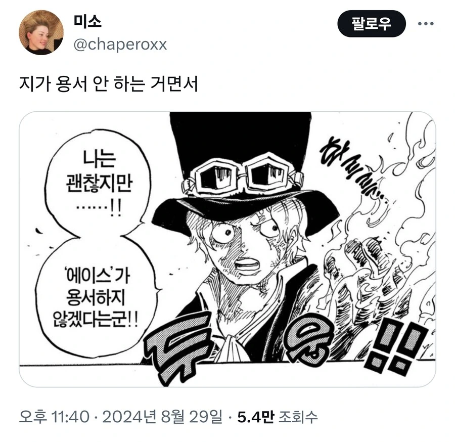 원피스) 뭐래? 지가 용서 안하는 거면서