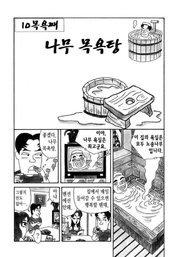 자기 집 목욕탕을 나무로 만들어본 사람의 후기 만화