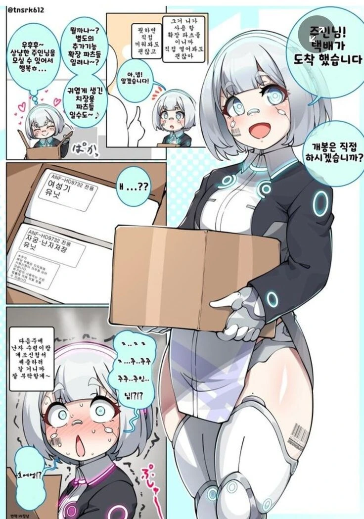 가정용 안드로아드 자궁 파츠 주문하는 만화